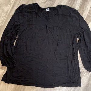 Black old navy blouse with detailing